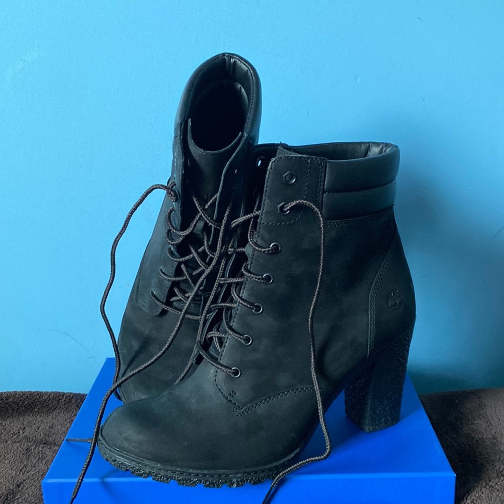 Women’s Black Suede Timberland Heels
